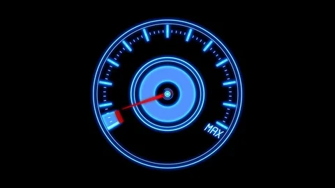 Speedometer gauge - max -with alpha matte Stock Footage 83444583