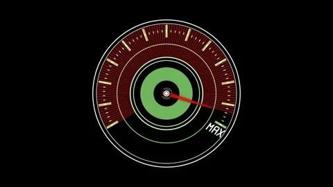 Speedometer gauge - max -with alpha matte Stock Footage 83445190