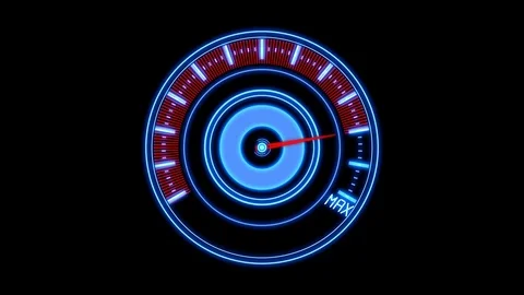 Speedometer gauge - max -with alpha matte Stock Footage 83446334