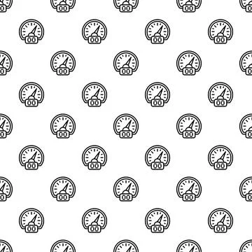 Speedometer gauge measuring car acceleration seamless pattern Stock Illustration