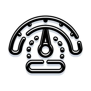 Speedometer gauge measuring performance and efficiency icon Illustrazione stock