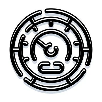 Speedometer gauge measuring performance and progress icon Stock Illustration