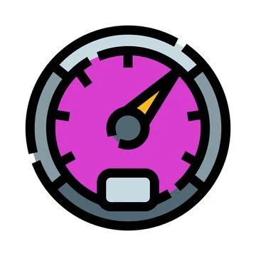 Speedometer gauge measuring performance and progress icon 스톡 일러스트