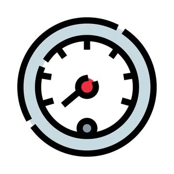 Speedometer gauge measuring performance and progress icon 스톡 일러스트