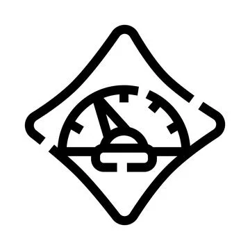 Speedometer gauge measuring performance and acceleration icon Stock Illustration