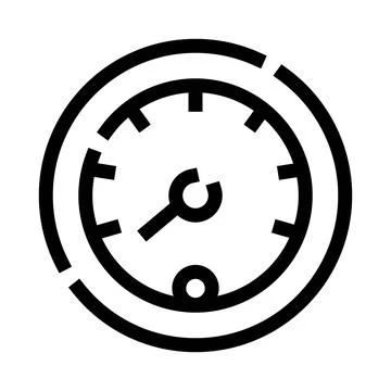 Speedometer gauge measuring performance and control icon Stock Illustration
