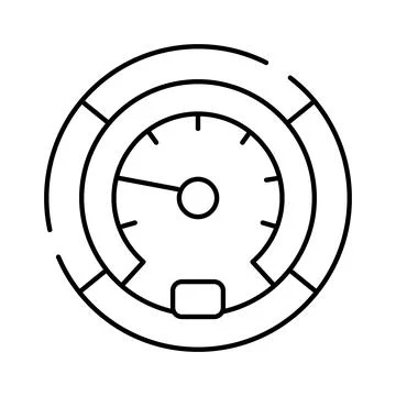 Speedometer gauge measuring performance and progress icon Stock Illustration
