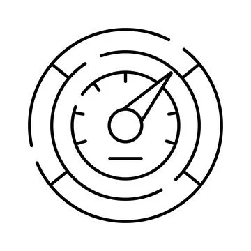 Speedometer gauge measuring performance and progress indicator Stock Illustration