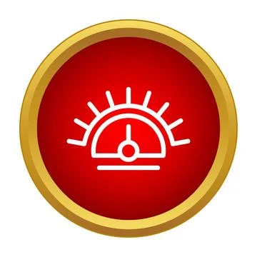 Speedometer gauge measuring performance level icon Stock Illustration