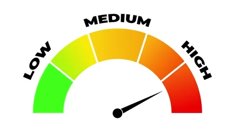 Speedometer Gauge Meter Animation from Low to High Level Performance Stock Footage 334169443