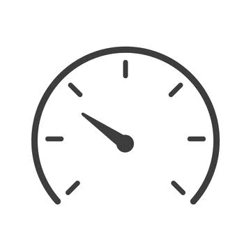 Speedometer Gauge Meter Black Line Icon Vector Stock Illustration