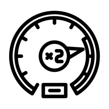 Speedometer gauge with multiplier displaying increased performance concept Stock Illustration