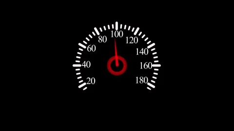 Speedometer gauge with the needle pointing minimal animation Stock Footage 337181493