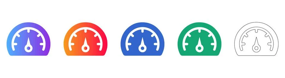 Speedometer Gauge Performance Icons Stockillustratie