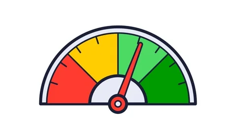 Speedometer Gauge With Red Yellow And Green Color Zones Stock Footage 342320629