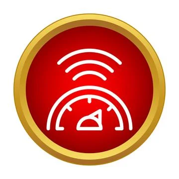 Speedometer gauge showing fast network connection performance Stock Illustration