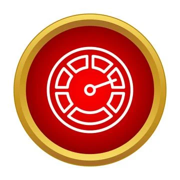 Speedometer gauge showing fast performance icon Stock Illustration
