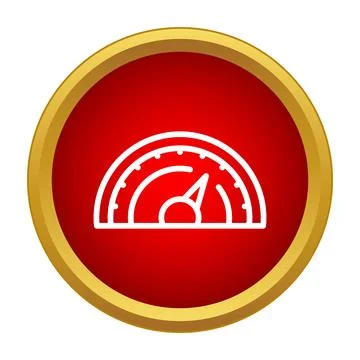 Speedometer gauge showing fast speed measurement icon Stock Illustration