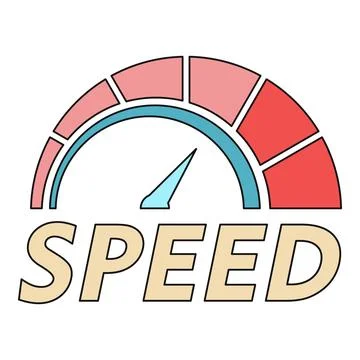 Speedometer gauge showing fast velocity and performance Illustrazione stock