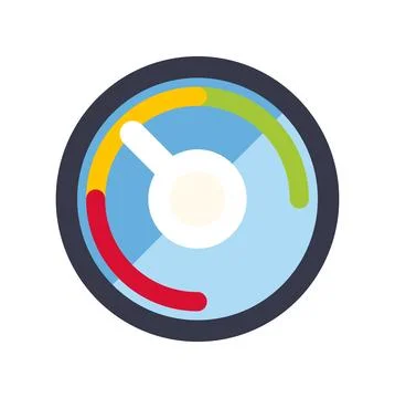 Speedometer gauge showing measurement performance and speed Stock Illustration