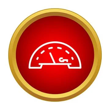 Speedometer gauge showing speed in a red circle 스톡 일러스트