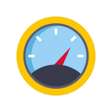 Speedometer gauge vector icon showing performance measurement Stock Illustration