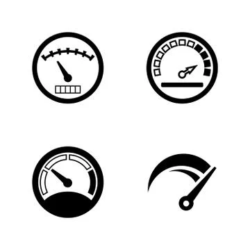 Speedometer, Gauges. Simple Related Vector Icons Illustrazione stock