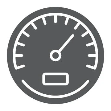 Speedometer glyph icon, data and analytics Stock Illustration
