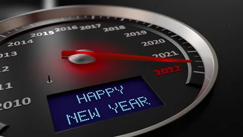 Speedometer Happy New Year 2022 Stock Footage 155672875