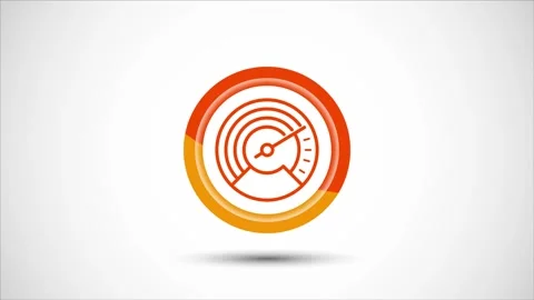 Speedometer icon animation, Speed indicator sign button design Stock Footage 295186850
