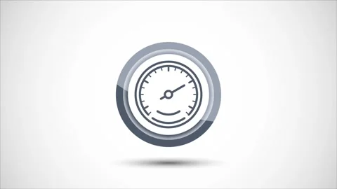Speedometer icon animation, Speed indicator sign button design Stock Footage 295186852