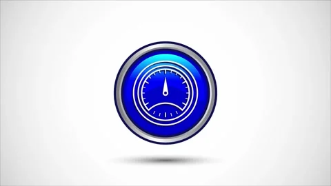 Speedometer icon animation, Speed indicator sign button design Stock Footage 295186859