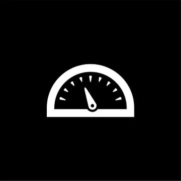 Speedometer Icon On Black Background. Black Flat Style Vector Illustration. Stock Illustration