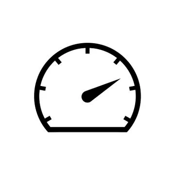 Speedometer icon in black. Stock Illustration