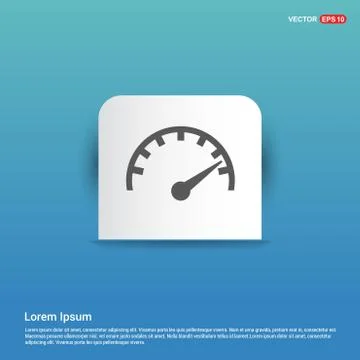 Speedometer icon - Blue Sticker button Ilustração Stock