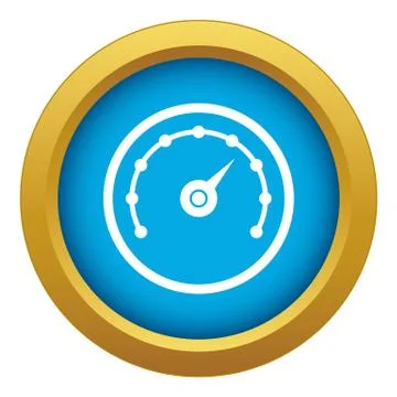 Speedometer icon blue vector isolated Stock Illustration
