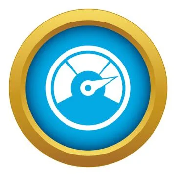 Speedometer icon blue vector isolated Illustrazione stock