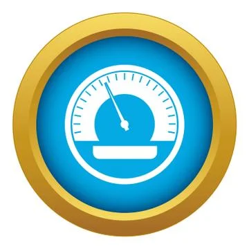 Speedometer icon blue vector isolated Stock Illustration