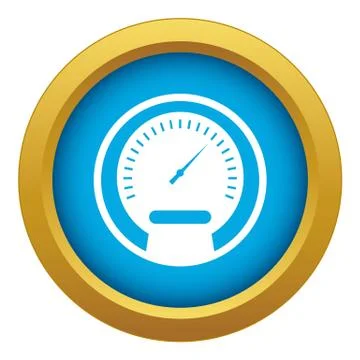 Speedometer icon blue vector isolated Stock Illustration