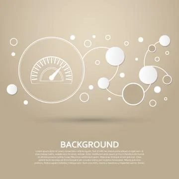 Speedometer icon on a brown background with elegant style and modern design i Stock Illustration