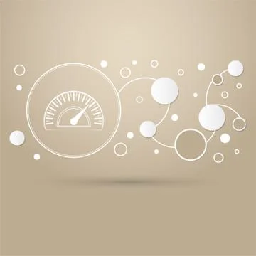 Speedometer icon on a brown background with elegant style and modern design i 스톡 일러스트