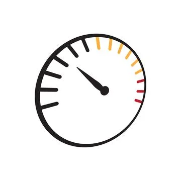 Speedometer icon design template isolated illustration Stock Illustration
