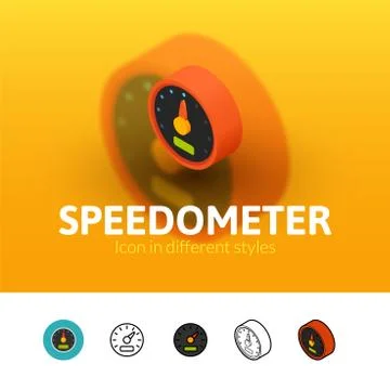 Speedometer icon in different style イラスト素材