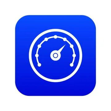 Speedometer icon digital blue Stock Illustration