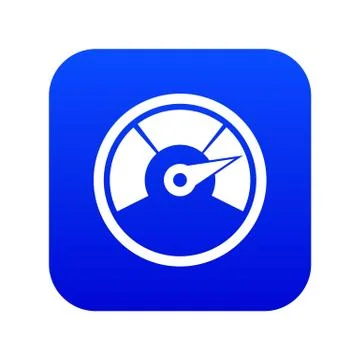 Speedometer icon digital blue Stock Illustration