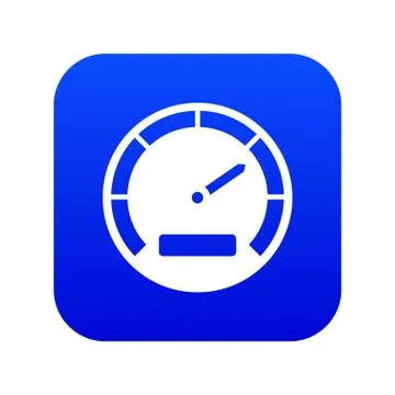 Speedometer icon digital blue Stock Illustration