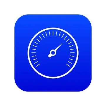 Speedometer icon digital blue Stock Illustration