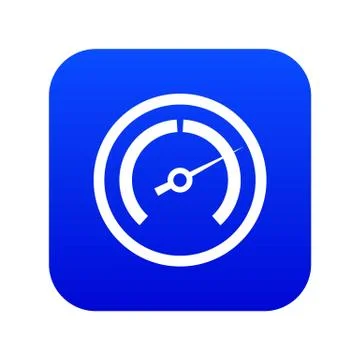 Speedometer icon digital blue Stock Illustration