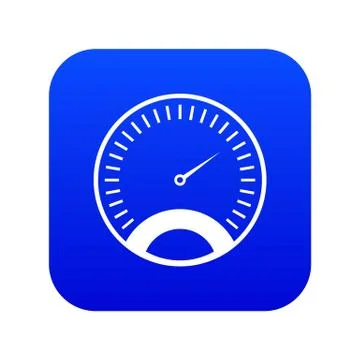 Speedometer icon digital blue Stock Illustration