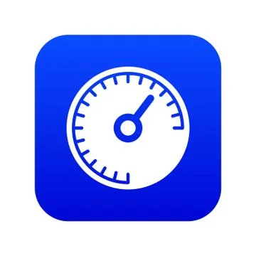 Speedometer icon digital blue Stock Illustration